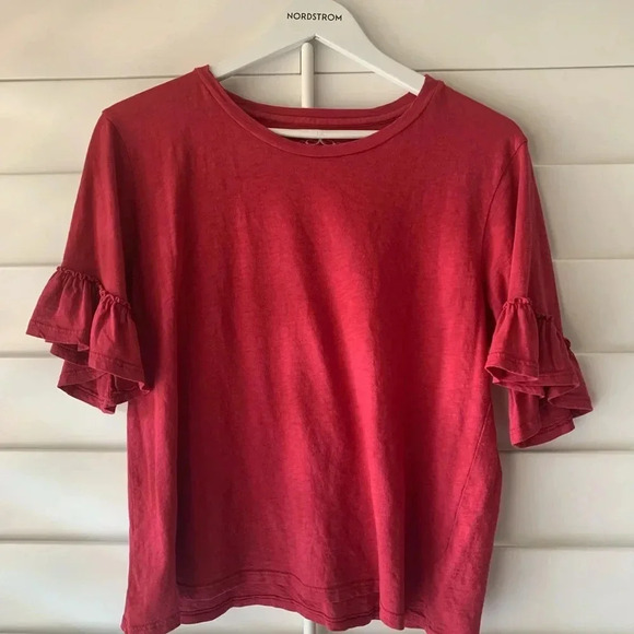 VELVET GRAHAM & SPENCER NEW Rielle Ruffle Tee Top Anthropologie - Picture 4 of 9